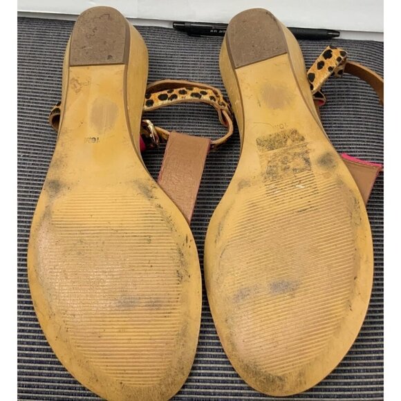 Diane Von Furstenberg flat strappy sandals size 10 bright pink - Picture 7 of 8